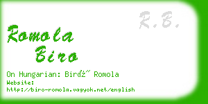 romola biro business card